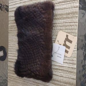 Genuine mink fur headband